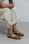 Majes Rome Beige Suede Leather Embroidery Detail Flat Sole Women's Sandals - 3