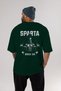 Sparta Gym Oversize Back Printed Green T-Shirt 100% Cotton Streetwear Premium Comfortable Fit - 5