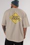 Body under Oversize Back Printed Beige T-Shirt 100% Cotton Streetwear Premium Comfortable Fit - 5