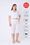 Women's 5-Pack White Plus Size Jacquard Below Knee Underwear Shorts Bermuda (with Mesh) - 7
