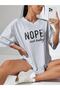 Nope Printed Women's / Girls' Oversize Gray Salas T-Shirt Boyfriend - 4