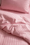 Double Cotton - Satin 210 Tc (83 Thread) Striped Duvet Cover Set Pink - 3