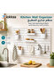 مجموعة منظمات الحائط المكونة من 6 قطع، رف تخزين أبيض مثبت على الحائط مصنوع من البولي بروبيلين مع 30 خطافًا، 3 صناديق و3 أدراج للمطبخ والحمام والمكتب والمنزل - 6