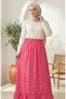 Elastic Waist Polka Dot Patterned Skirt 0312-02 Pink - 3