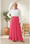 Elastic Waist Polka Dot Patterned Skirt 0312-02 Pink
