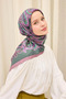 Lorena - Velora Ethnic Series Scarf - Dark Green, Green, Dusty Rose, Pink 161027-12 - 3