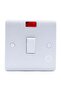 Electric Light Switch with LED Indicator, Single Gang, White