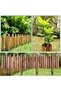 Wood Garden Fence Border - Carbonized Wooden Edging for Flower Beds, Lawn, Landscape - Rustic Picket Fence, Weather Resistant, Easy Install