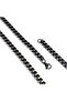 Square Albanian Steel Necklace 6mm- Black - Black