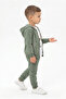 Boys' 3-Piece Tracksuit Set Long Sleeve Crew Neck Embroidered T-Shirt - Hooded Zipper - 3