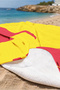 Children's Beach Towel with Cute Dog Figure - Minimalist Yellow Red Quick-Drying Microfiber Towel - 3