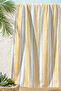 Striped Yellow and White Beach Towel - Mediterranean Minimalist Blue Detailed Quick-Dry Microfiber Towel - 7