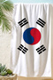 Korean Flag Themed White Beach Towel - Minimalist Far East Style Quick-Dry Microfiber Towel - 7