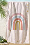 Rainbow Themed Pastel Girl's Beach Towel - Bohemian Pink Blue Quick-Dry Microfiber Towel - 2