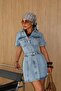 New Season Design Short Sleeve Denim Jean Dress - 2