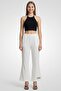 Women Regular Fit Textured Flared Pants, White - 2