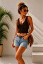Openwork Knitwear Crop Blouse V-Neck Sleeveless Summer Knit Blouse - 3