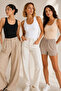 Women's Thick Strap 95% Natural Bamboo Flexible 3-Piece Basic Undershirt - Soft & Sweat-Absorbing Texture