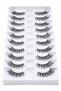 10 Pairs Natural Look False Eyelashes Clear Synthetic Hair Fake Lashes Lightweight Reusable for Women Daily Makeup and Work - 3
