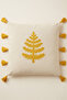 Buldan Handmade Tree Patterned Punch Embroidered Tasseled Hidden Zipper Cotton Cushion Cover 43X43 cm - 8