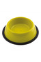 Silver Antislip Plastic Pet Bowl – Large Round Dog & Cat Feeding Bowl, Non-Slip Base, Lime Green
