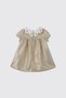 Baby Girl Collar Detailed Gold Dress - 2