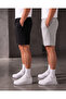 2-Piece Shorts Men's (Black-Grey) Basic Summer Shorts Set - Comfortable Fit Above the Knee 2-Piece Economic Package - 2