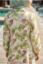 Women's Floral Patterned Layered Buttoned Hijab Dress - 5
