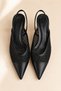 Women's Black Knitted Detailed Short Heel Stiletto 5 cm Heel Comfortable Full Mold. - 7