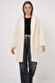 Women's Wide Collar Oversize Ecru Coat