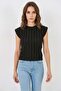 Women's Zero Sleeve Textured Black Blouse