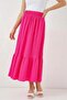 Women's Ruffled Open Hem Fuchsia Skirt - 6