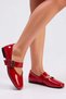 Women's Patent Leather Mary Jane Buckle Closure Square Toe Flat Heeled Ballerina Shoes Daily Comfortable Modern - 3