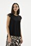 Women's Tulle Detailed Short Sleeve Zebra Patterned Capri Pajama Set C4T1N771 - 2