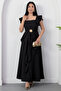 Square Neckline Shoulder and Skirt Ruffle Dress Grs4052 - 5