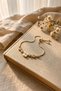 Gold Color Clover Figured Women's Bracelet with Stone Detail Pinterest Design - 3
