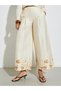 Cream Printed Shirt and Wide Leg Pants Set - 5