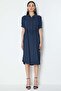 Elastic Waist Midi Dress with Ornamental Pockets - 2