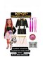 Kpop Mira Huntrix Mira Demon Slayers Costume Skirt Jacket Bustier Blouse+Kpop Mira Pink Shiny Glitter Hair+Pink Hair Powder+Face Stone+Kpop Heels Birthday Party Set - 3