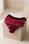 New Season Premium Full Lace Brazilian Panties Black Red Burgundy 3-Piece Package - 4