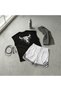 New Season Combed Cotton Athlete Vorteks Shorts 2-Piece Top and Bottom Set