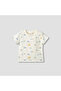 Crew Neck Short Sleeve T-shirt and Dungaree Set with Stripes - 3