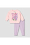 Cotton Round Neck Long Sleeve Pyjama Set with Print - 2