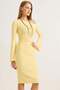 Lycra Soft Flounce Sleeve Stylish Dress Yellow - 2