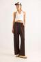 Women's Modal Fabric Wide Leg Sweatpants Brown - 4