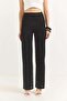 Women's Flowy Glittery Stylish Trousers Black - 4