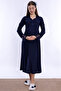 Mother's Comfort Maternity Nightgown with Breastfeeding Feature Effortt - Navy Blue - 7