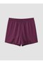 Lcw Dream Purple V-Neck Women's Satin Shorts Pajama Set - 4