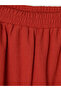 Red Girls' Textured Shorts with Elastic Waist - 2