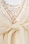 Baby Girl Guipure Lace and Tulle Detailed Jumpsuit Dress Ecru - 5